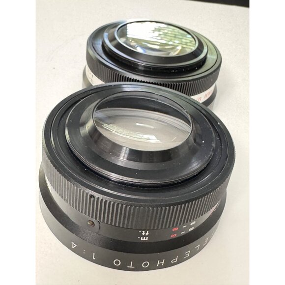 Vintage Yashikor Aux Telephoto & Wide Lens Set Vivitar 55mm Lens Leather Case - Picture 3 of 16